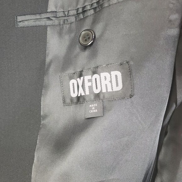 OXFORD Mens Sports Coat SZ 37R Byran 100% Wool Black 3‎ Button Business 96R - Picture 3 of 11